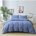 thumbnail image 1 of MarCielo 3pcs 400TC Washed Cotton Duvet Cover Set King, 1 of 4