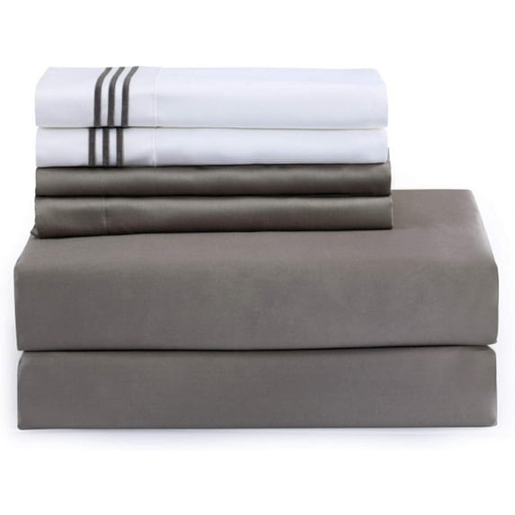 MarCielo 5pcs 400TC Cotton Duvet Cover Set Ash King Size