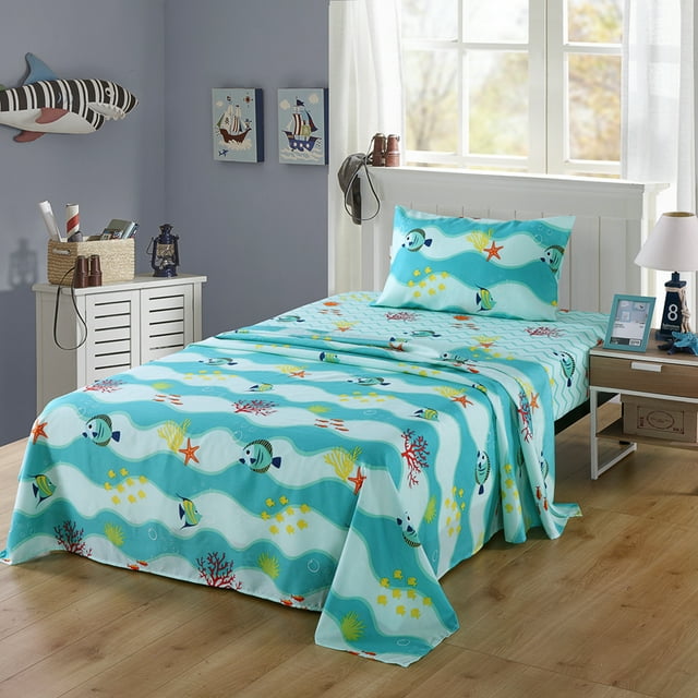 MarCielo Bed Sheets for Kids Twin Sheets for Kids Girls Boys Teens