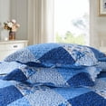 thumbnail image 1 of MarCielo Blue Floral Quilted Pillow Sham Microfiber Pillow Shams, 1 of 1