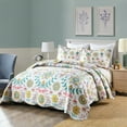 thumbnail image 1 of MarCielo Boho Floral Lightweight Quilted Bedspread Set King, 1 of 5