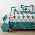 thumbnail image 1 of MarCielo  Handcrafted Christmas Patchwork Cotton Quilt Bedspread Set  3-Piece Vintage Style Holiday Bedding King, 1 of 5