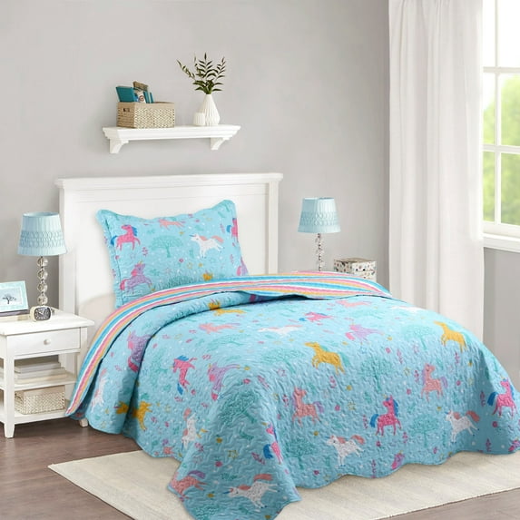 MarCielo Kids Quilt Bedspread Set for Teens Girls Comforter
