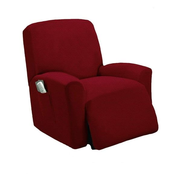 MarCielo One Piece Stretch Recliner Slipcover Stretch Fit Furniture Chair Recliner Lazy Boy Cover Slipcover 1-Piece Couch Cover (Burgundy)