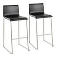 thumbnail image 1 of Mara Contemporary Barstool In Stainless Steel And Black Faux Leather - Set Of 2, 1 of 7