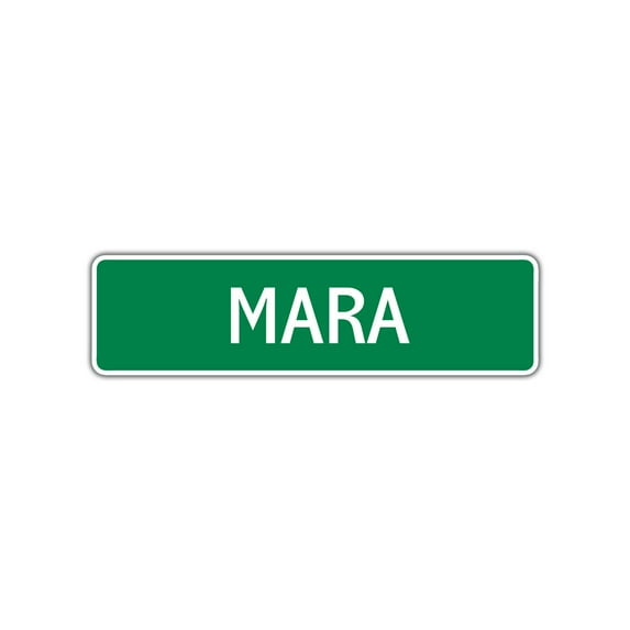 Mara Girls Children Indoor Outdoor Unique Wall Novelty Name Letter Printed Plaque Decoration Label Aluminum Metal Sign 4"x13.5"