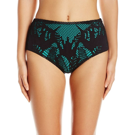 Mara Hoffman Floral Jacquard High Waist Bikini Bottoms X-Small Black