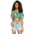thumbnail image 1 of Mara Hoffman Off the Shoulder Crop Top X-Small Green Aloe, 1 of 2