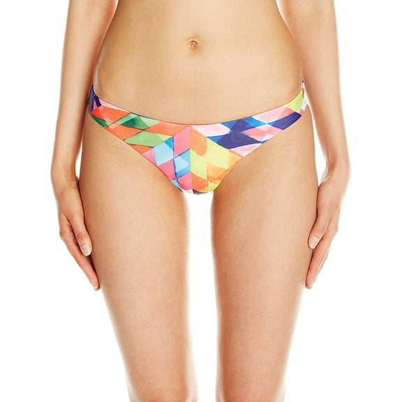 Mara Hoffman Seamless Low Rise Bikini Bottoms Small Peach Multi