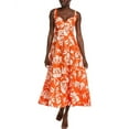 thumbnail image 1 of Mara Hoffman womens  Midi Dress, 12, Orange, 1 of 3