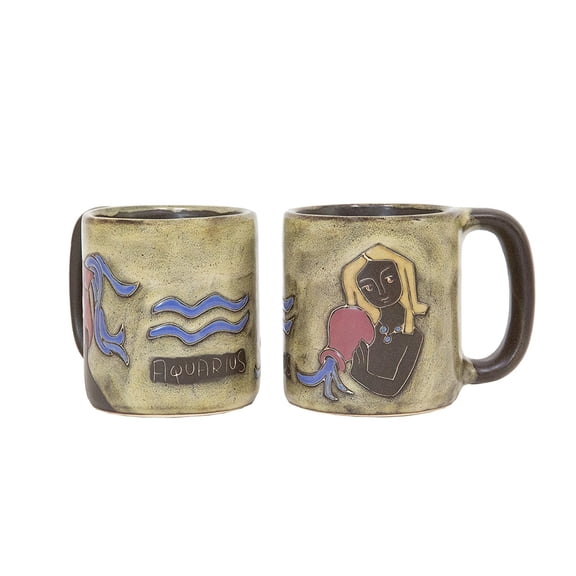 Mara Stoneware Zodiac Mug 16 oz - Aquarius the Water Bearer