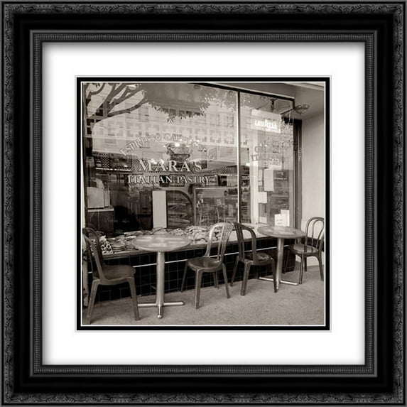 Mara’s Caffe - 1 2x Matted 20x20 Black Ornate Framed Art Print by Blaustein, Alan