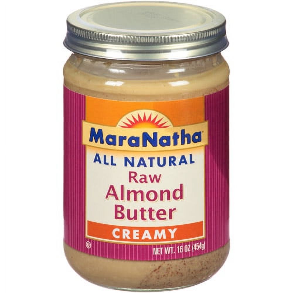 MaraNatha All Natural Creamy Raw Almond Butter, 16 oz, (Pack of 6