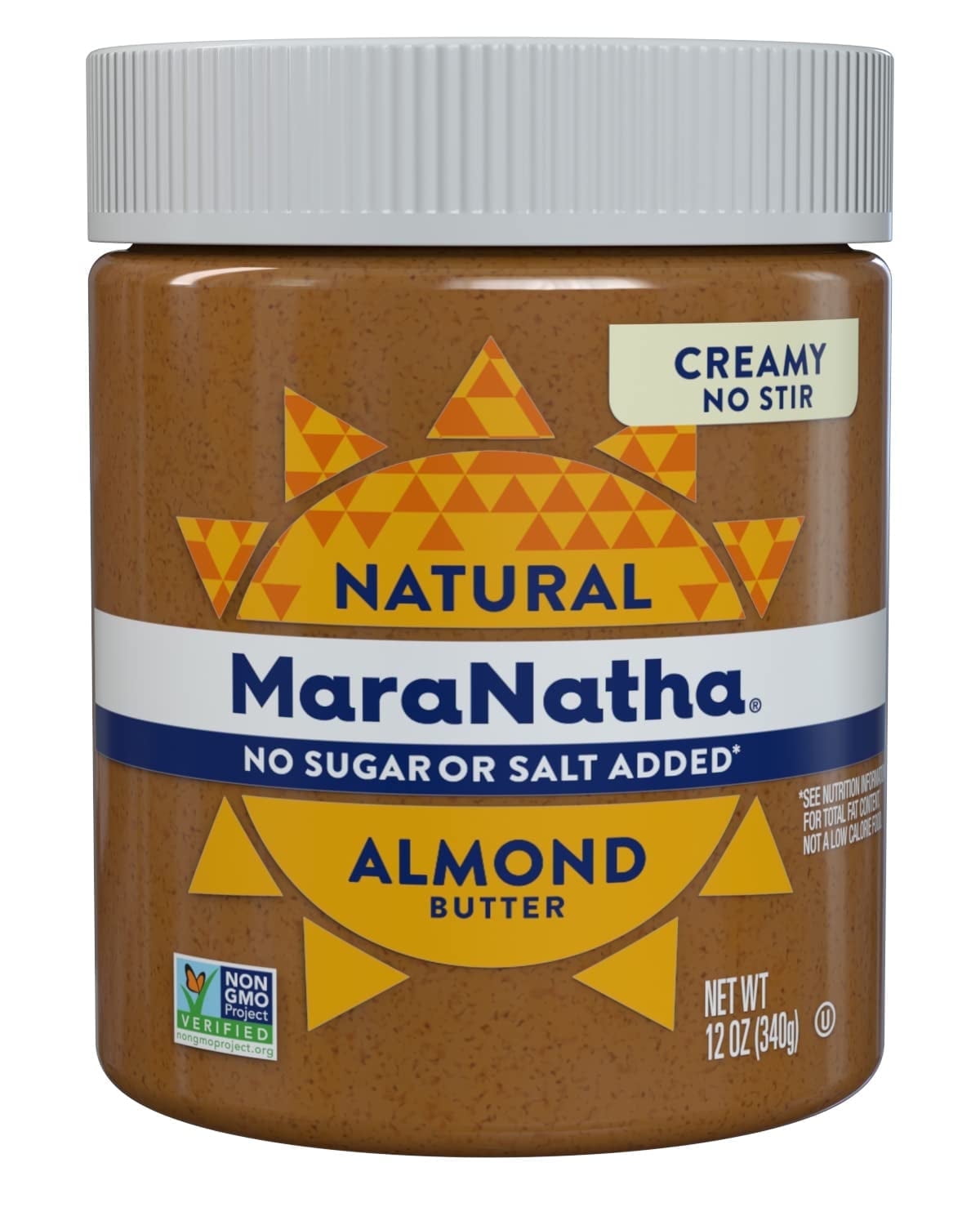MaraNatha Almond Butter No Sugar or Salt Added Creamy 12 oz Pack of 2
