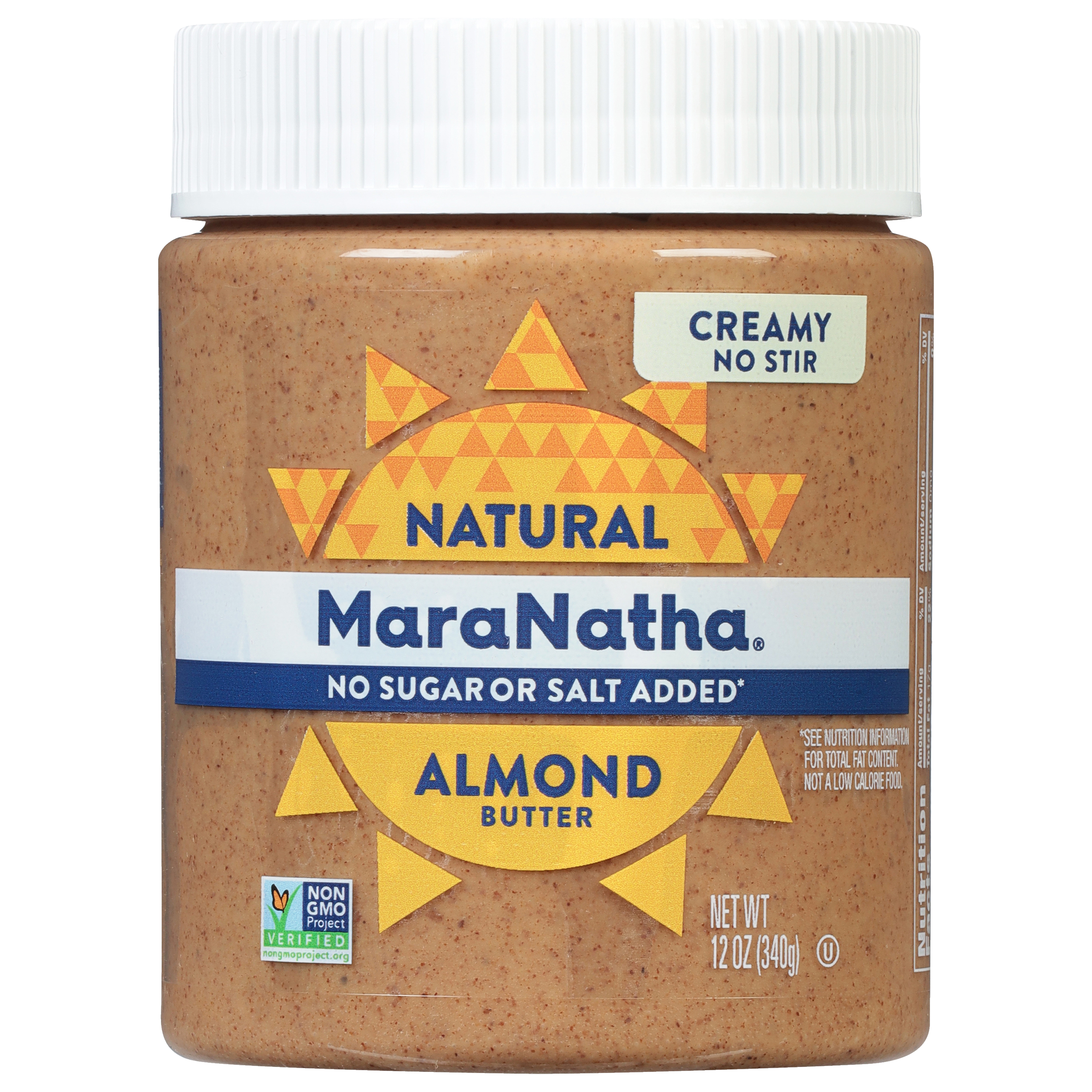 MaraNatha Natural No Sugar No Salt Creamy Almond Butter, 12 oz - image 1 of 12