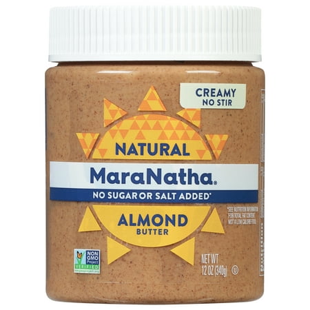 MaraNatha Natural No Sugar No Salt Creamy Almond Butter, 12 oz