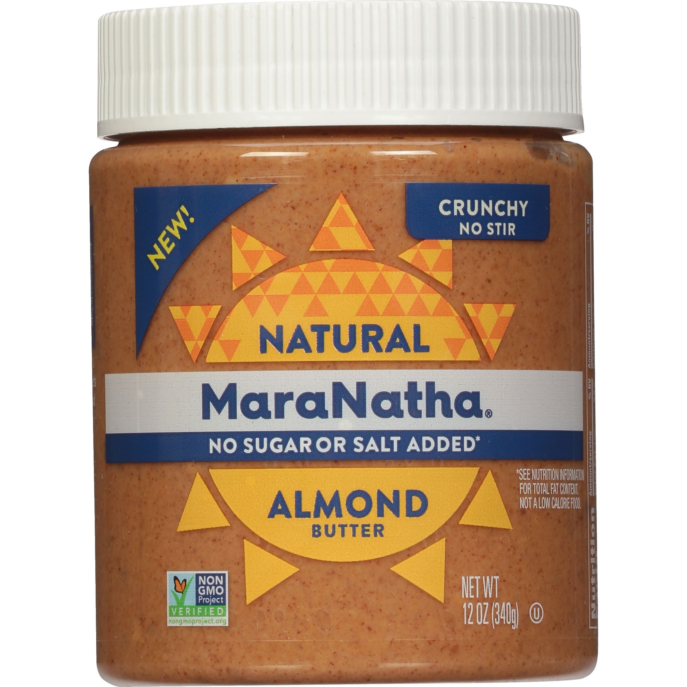 MaraNatha Natural No Sugar No Salt Crunchy Almond Butter, 12 oz