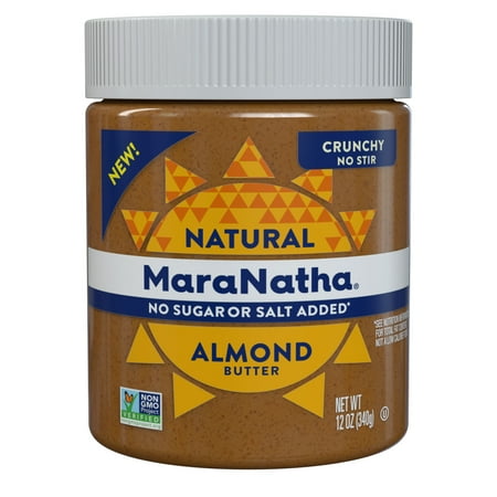 MaraNatha Natural No Sugar No Salt Crunchy Almond Butter, 12 oz