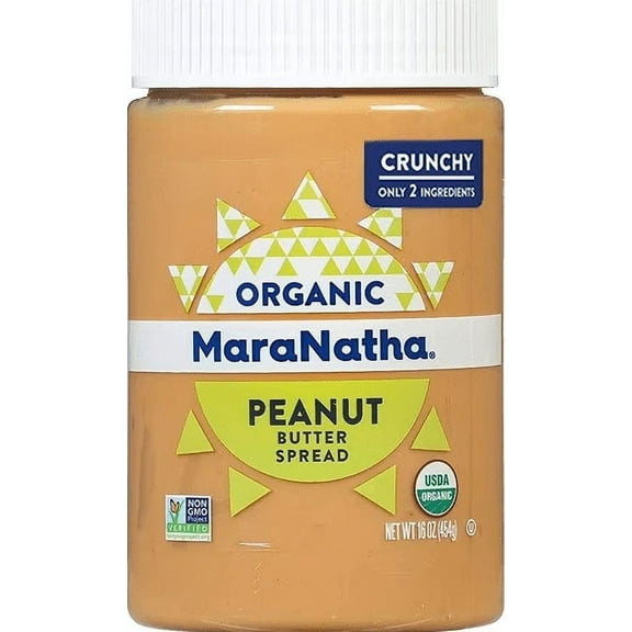MaraNatha, Organic Peanut Butter, Crunchy, 16 oz Pack of 2
