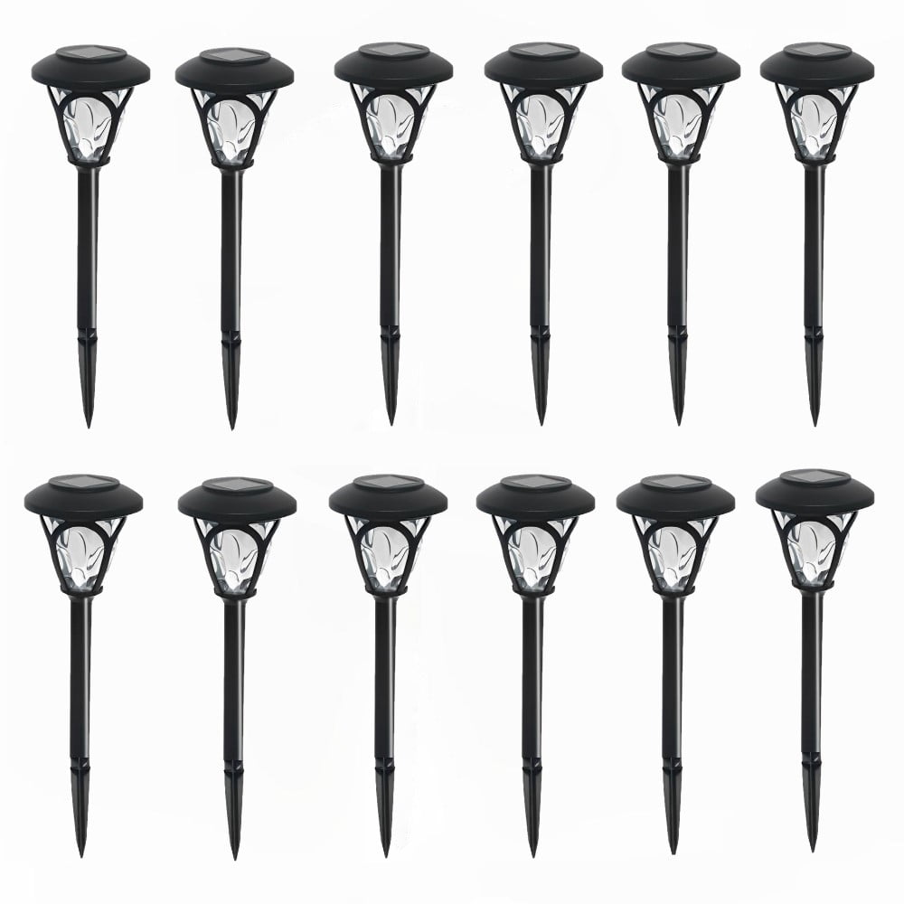 Maraawa 12 Packs Solar Pathway LED Lights 12 Hrs Landscape Waterproof