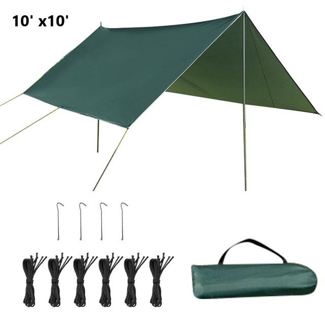 Maraawa Camping Tarp Hammock Tarp Rain Fly Tarp Waterproof Portable