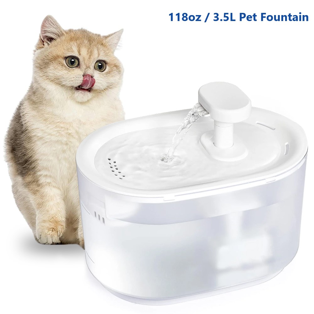 Pet Fountain, 67oz/2L LED Automatic Cat Water Fountain Dog Water