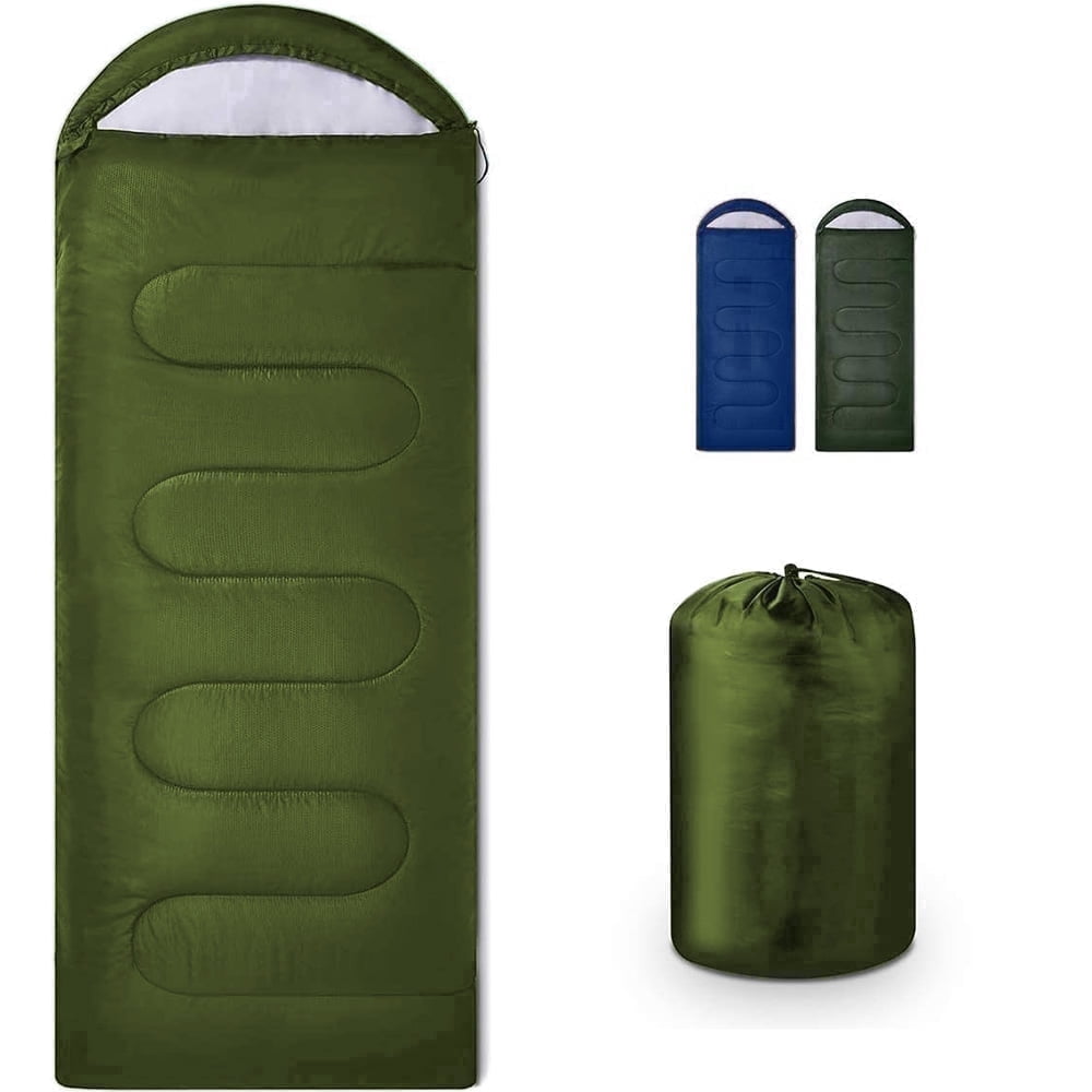 COWIN Sleeping Bags for Adults Backpacking Lightweight Waterproof 41℉-59℉ for Camping Hiking Outdoor Travel with Compression Bags 3.52lb , Military Green
