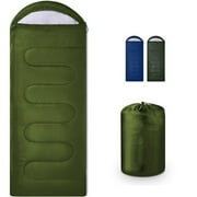 Maraawa Sleeping Bags for Adults Backpacking Lightweight Waterproof- Cold Weather Sleeping Bag for Girls Boys Mens for Warm Camping Hiking Outdoor Travel with Compression Bags , Military Green