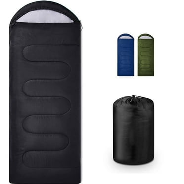 Kibhous Rectangular Sleeping Bags for Adults 10-Degree Cold Weather, Black，87"x33"