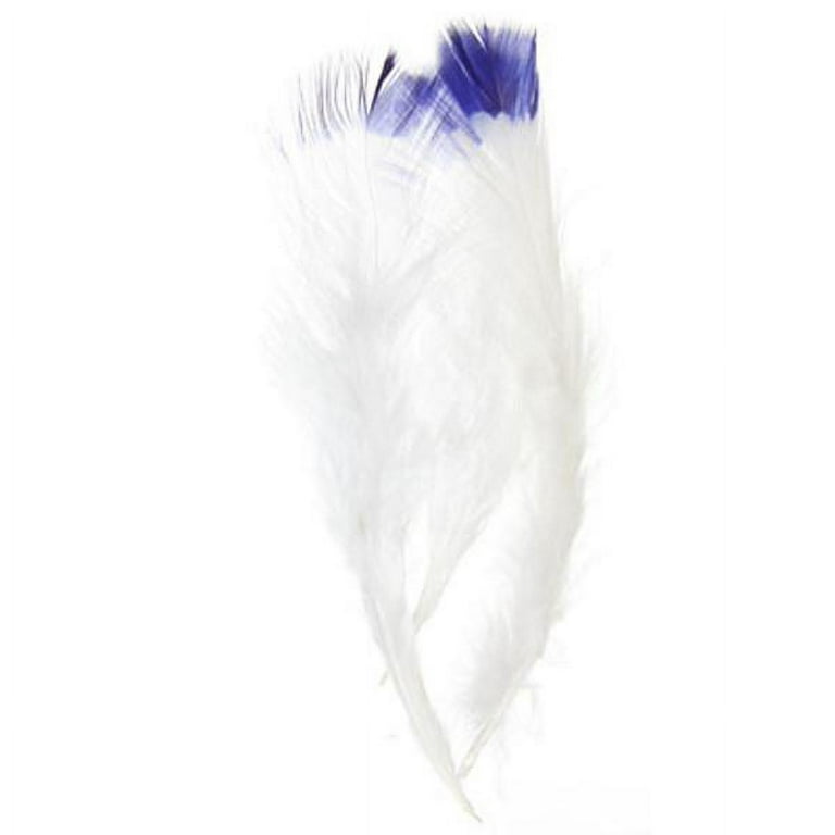 Marabou Feathers 4-6 6g White with Royal Blue Tip 