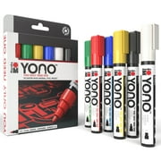 Marabu YONO Acrylic Paint Markers, 6 Basic Colors, 3mm Tip