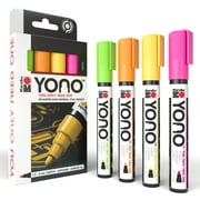 Marabu YONO Neon Paint Markers, 4 Neon Paint Pens, 3mm Tip