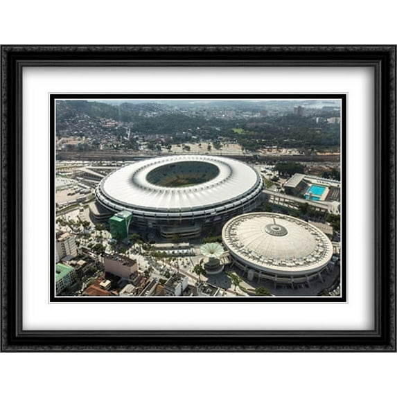 Maracana Stadium 2x Matted 36x28 Large Black Ornate Framed Art Print from the Stadium Series