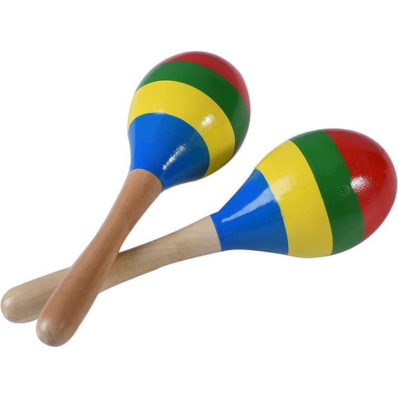 Maracas Hand Percussion Rattles, Wooden Rumba Shaker Musical Instrument for Kids