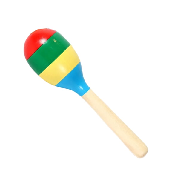 Maracas Hardwood Sand Hammer Shaker with Beautiful Patterns Educational Percussion Musical Instrument Kid Toy