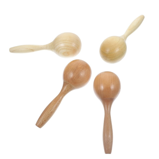 Maracas Musical Instruments Kids Shakers Preschool Party Noisemaker Toys Wooden 4 Pcs