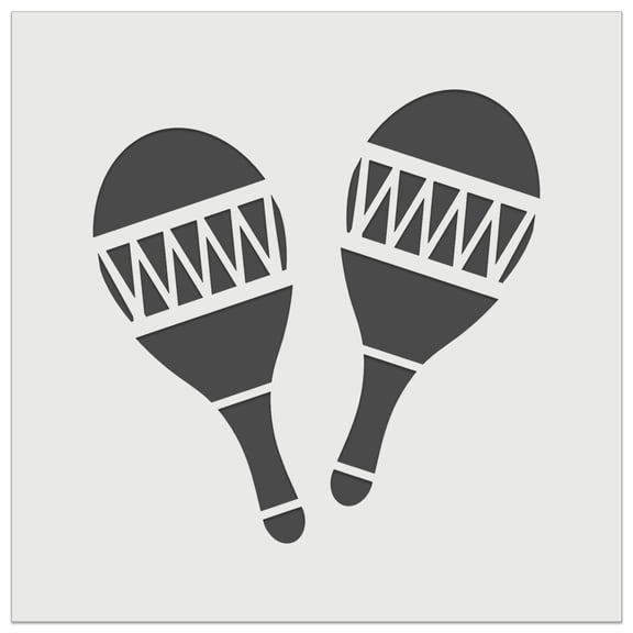 Maracas Rumba Shaker Mardi Gras Latin Caribbean Musical Instrument DIY Cookie Wall Craft Stencil - 4.5 Inch
