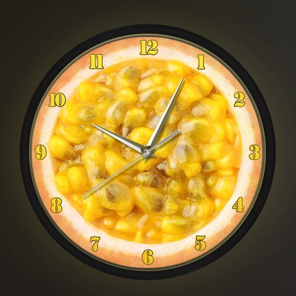 Maracuya Funky Passion Fruit Kitchen Wall Clock with Voice Control LED Night Light