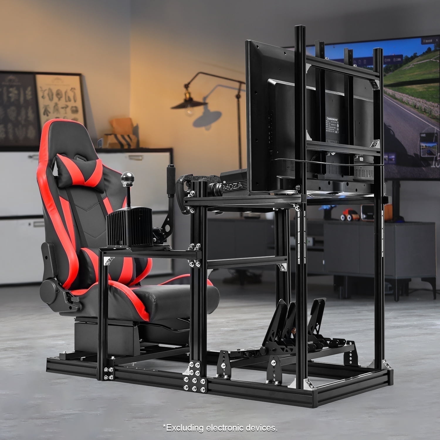 Marada 3060 Aluminum Racing Sim Cockpit with Seat & TV Stand Fit ...