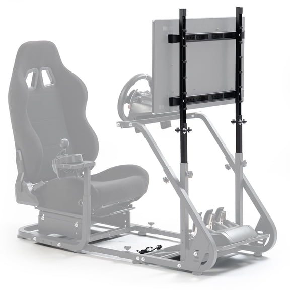 Marada Adjustable Height Dual Monitor Electronic Stand with Accessories, for up to 60 inches, Black