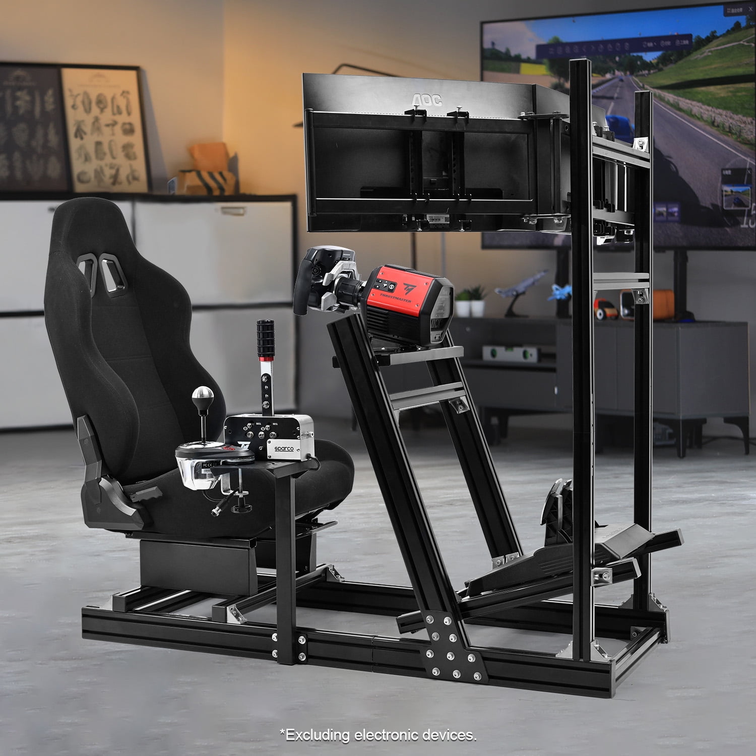 Marada Aluminum Racing Simulator Cockpit With Three Monitor Stand And ...