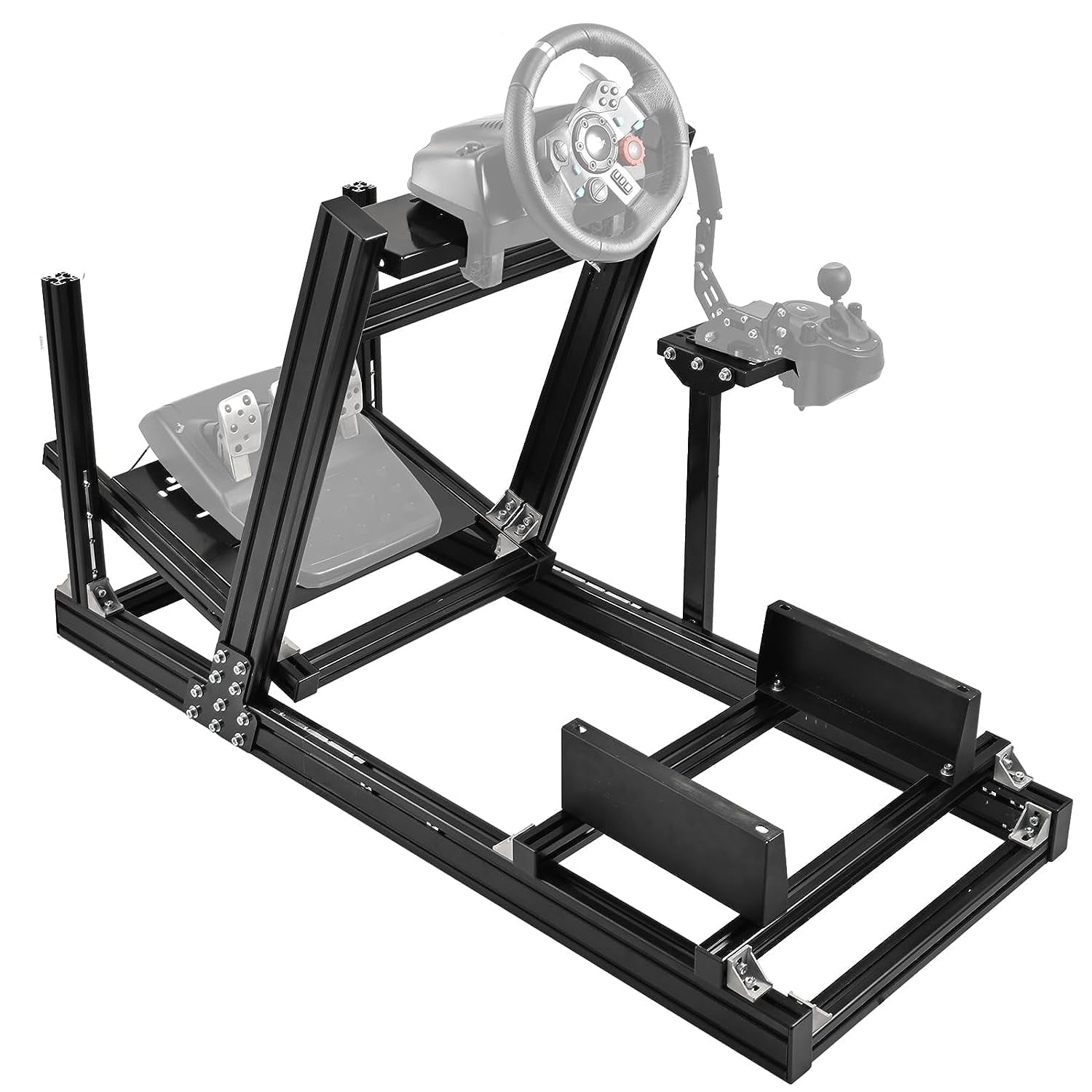 F1 Racing Simulaor Cockpit Aluminum Profile Truck Simulator with Red  Seat&Monitor Frame Fit for Logitech/Thrustmaster/Fanatec G920,G923&T80
