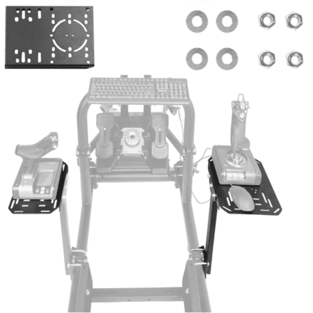 Marada Flight Controller Mount Platform for 50mm Round Tube Racing Simulator Cockpit, Black, 3 Count