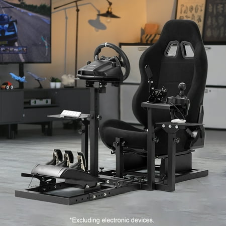 Marada Flight Simulator Cockpit with Game Seat Fit for Thrustmaster HOTAS Warthog Logitech G29 PC