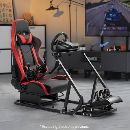 Marada G923 Racing Simulator Cockpit with Red Seat Fit for Thrustmaster, Logitech,PXN, Fanatec