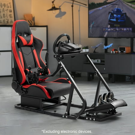 Marada G923 Racing Simulator Cockpit with Red Seat Fit for Thrustmaster, Logitech,PXN, Fanatec