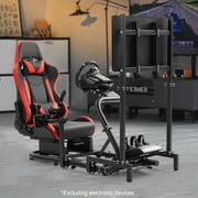 Marada Racing Cockpit with TV Stand & Red Seat Fit for G923 G920 T500,Fanatec