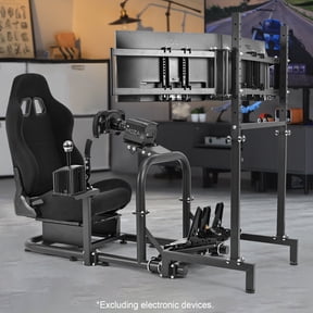 Marada Racing Sim Cockpit with Triple Monitor Stand & Seat Fits Logitech G923 G29 Thrustmaster Fanatec