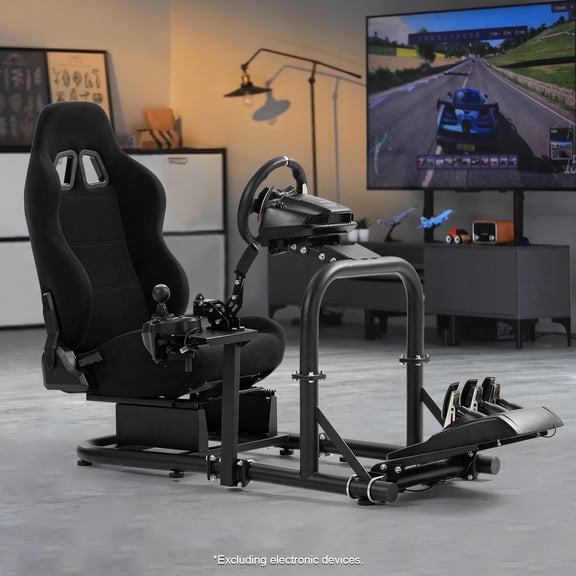 Marada Racing Simulator Cockpit Pro Fits Most Logitech Thrustmaster Devices and PS5 Game Accessories Supports Sim Steering Wheels Handbrakes and Pedals Helmet Excluded