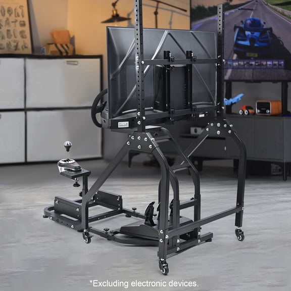 Marada Racing Simulator Cockpit Stable With Single Monitor TV Mount,Fit For Logitech G29 Thrustmaster.